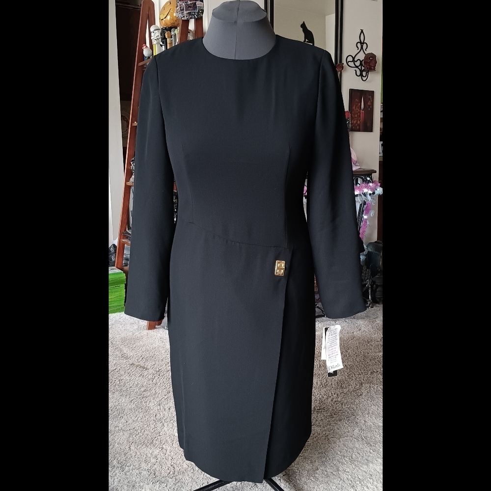 🖤 Vintage Spenser Jeremy Dress Long Sleeve Black Womens 8 Formal Wedding Sheath